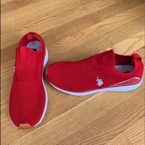 U.S. POLO ASSN WOMANS SNEAKERS, RED, SIZE 9